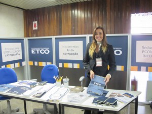 O estande do ETCO no evento: parceria com administradores tributários