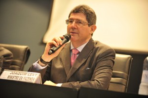Minister of Finance, Joaquim Levy, at the closing ceremony of the X ENAT